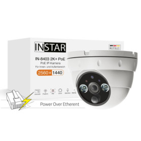 INSTAR Caméra de Surveillance IN-8403 2K+ PoE Blanche - LAN/PoE avec IA (Intelligence Artificielle) - Caméra IP - Power Over Eth