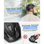 BÜCHEL Casque de vélo avec technologie In-Mould - Pour enfants et adultes - Cam Lock, mentonnière et moustiquaire - Tailles M 52