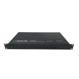 INFITRONIC - IN19PLG002-19 Pouces Hub 16 Ports USB 3.0 avec Station de Charge et synchronisation (Montage en Rack 1U)