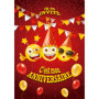 Edition Colibri C'est mon anniversaire 10 Cartes d'invitation avec des smileys drôle en Français, pour un anniversaire d'enfant 