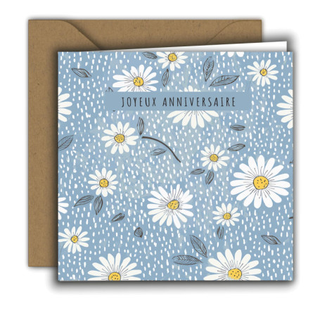 Edition Colibri Carte d’anniversaire pour femme – Carte de vœux haut de gamme avec enveloppe – Carte pliée carrée (15x15 cm) – P