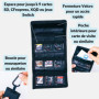 Lens-Aid Pochette de rangement pour cartes SD : étui compact pour jusqu'à 9 cartes SD, CFexpress, XQD, jeux Switch - Étui en nyl