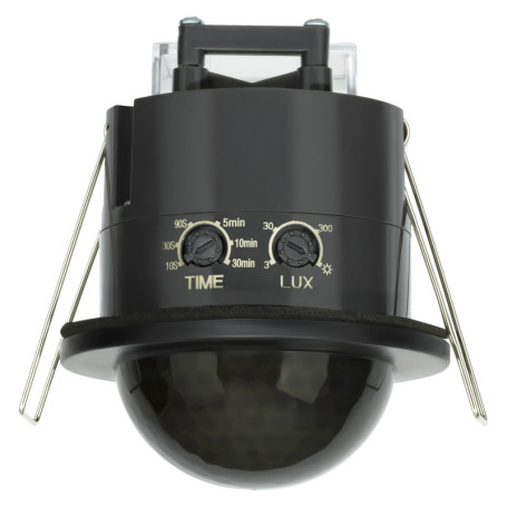 SEBSON Detecteur de Mouvement Exterieur Encastré - Portée de Détection 20m/360° - Montage au Plafond - Capteur Infrarouge progra