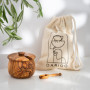 Darido Boîte à Épices en Bois d'Olivier - Sucrier avec Cuillère Doseur - Boîte d'Assaisonnement pour sel, Poivre et Herbes - Bol