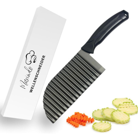 Marindo Coupe-frites, fruits et légumes, etc. Lame en acier inoxydable de 17 cm pour des coupes attrayantes
