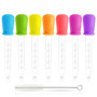 AVIDA · ZEN Pipette Plastique 5ml - 7 Pipettes Graduées + 1 Brosse - Pipette Cuisine - Compte Gouttes en silicone - Pipette Enfa