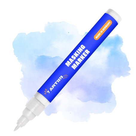 7 Artists Marqueur Aquarelle avec Gomme de Masquage 1-2 mm – Masking Pen avec Fluide de Masquage Aquarelle | Gomme Liquide pour 