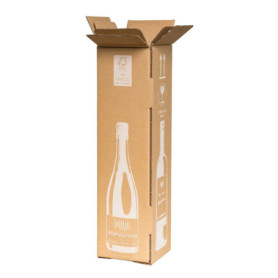 Lot de 20 cartons d'expédition écologiques pour 1 bouteille de vin, carton à vin, livraison de bouteilles, certificat PTZ DHL