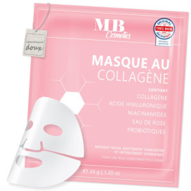 MB Cosmetics Masque au collagène – avec acide hyaluronique, niacinamides et probiotiques – masque visage hydratant en hydrogel p