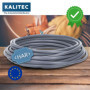Kalitec Câble de câblage H07V-K 10 mm² gris - 2 m - Flexible - Toron 10 mm² - Câblage à fils fins - Câble unique pour armoire de