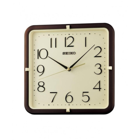 Seiko QXA833D Horloge murale carrée silencieuse Crème 28 cm