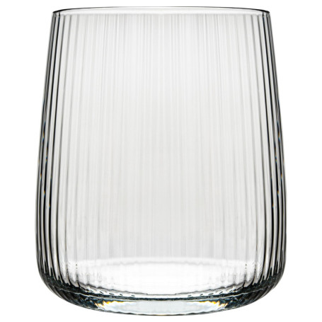 KONZEPT Verre à eau rainuré 320 ml, Lot de 6 verres élégants en verre transparent – Passe au lave-vaisselle