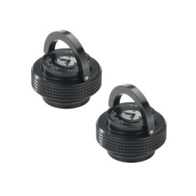 Campingmoon BKM-107-2P Lot de 2 couvercles pour bidon standard de camping avec valve Lindal EN417 Noir