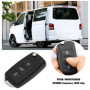 Coque de clé télécommande de voiture à 3 boutons 5K0837202AD compatible avec VW Caddy Transporter T5 433 MHz