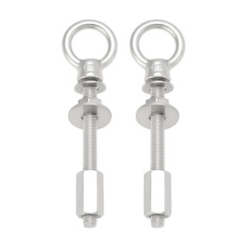 OTOTEC Lot de 2 boulons à anneau en acier inoxydable 316 M8 x 80 mm avec rondelles d'écrous pour charnières de porte arrière com