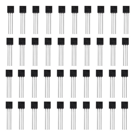 EMSea 100x N-Channel 2N7000 MOSFET Transistor TO-92 0.3A 60V 3 Broches International Redresseur Puissance pour l'industrie Domes
