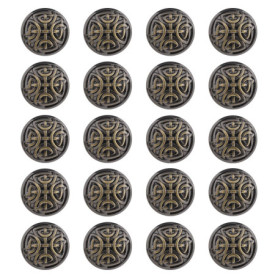 EMSea 20pcs Boutons de Vêtements en Métal 17mm - Forme Ronde Vintage pour Couture et Embellissements - Attache Décorative pour M