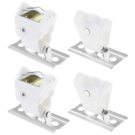 YINETTECH Lot de 2 poulies de renvoi de cordon et 2 mécanismes de verrouillage de cordon pivotants pour stores et stores de mais