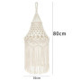 Tiamu Macramé Abat-Jour Plafond Boho, Tapisserie Tissée, Lanterne Suspendue Pendentif Lumière pour Chambre, Café, Salon ou Chamb