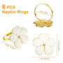 Iegefirm Lot de 6 Ronds de Ronds de Fleurs Blanches Boucles de Porte-Serviettes éLéGants pour Table à Manger