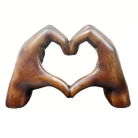 Comphic Sculpture de geste de cœur, statue de gestes de la main en résine sculpture ornement amoureux décoration de table à mang