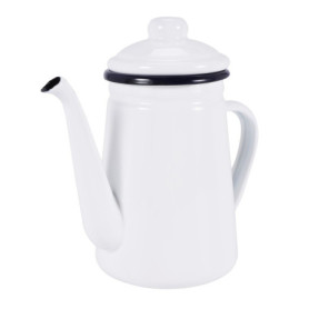 Dsdhuf Pot à Café en éMail de Qualité SupéRieure de 1,1L à Verser sur Le Pot à Eau en Poudre de Lait ThéIèRe pour CuisinièRe à G