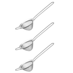 UrbanNest 3X Petite Passoire en Acier Inoxydable à Mailles Fines, Mini Passoire à Cocktail pour Cocktails, Thé, Herbes, Café et