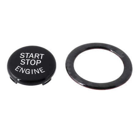 ECSiNG Couvercle Et Anneau de Bouton de Démarrage du Moteur de Voiture Compatible avec BMW Série 3 E90 Compatible avec BMW Série