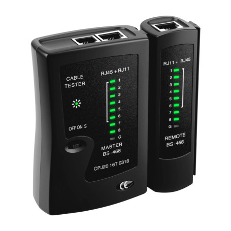 Mcbazel Testeur de Câble RJ11/RJ12/RJ45, Testeur de Câblage et de Cordon, Testeur de Câble Téléphonique, Testeur de Câble LAN, O