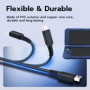 Mcbazel Câble de Charge USB Type-C Femelle pour Nintendo DSi/2DS/3DS, y Compris les Modèles XL et New- Noir