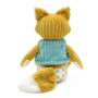 LES DÉGLINGOS - Peluche Original Cyranos Le Renard - Velours côtelé Ultra Douce -27 cm - Jaune Moutarde - Convient dès la Naissa