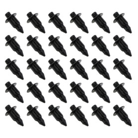 eMagTech 30x Clip de Carénage en Plastique Rivet Garniture de Panneau de Retenue Noir Trou de 6mm Compatible avec Honda Compatib