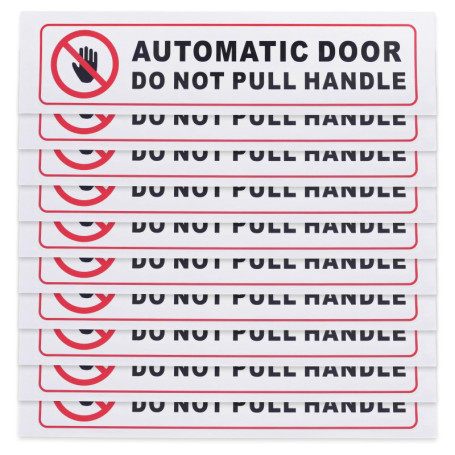 ECSiNG Lot de 10 autocollants pour portes automatiques Do Not Pull Handle Panneau d'avertissement autocollant pour fourgonnette 