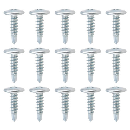 LT Easiyl 200pcs Vis Autoperceuses M4,2 X 16 Mm Vis à Tête Bombée Vis à Tête Cylindrique Plaquées Fer avec Zinc Bleu Et Blanc po