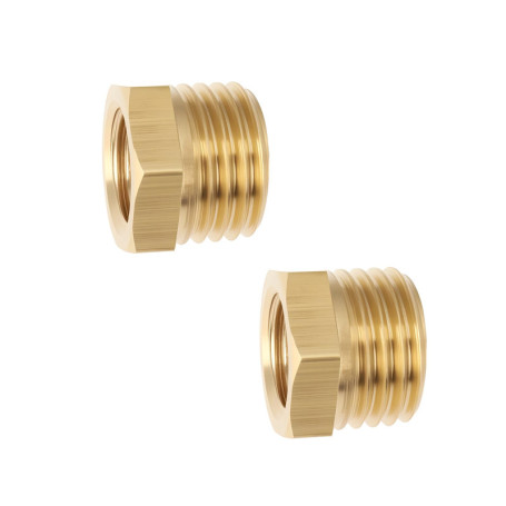 Create idea Lot de 2 Raccords Réducteurs Courts en Laiton M14 X 1,5 Mâle Vers M10 X 1,0 Femelle 11,4 X 14 Mm pour Manomètre