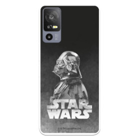 Housse pour TCL 40R 5G Officiel Star Wars Dark Vader Fond Noir pour protéger votre téléphone Coque TCL Silicone Transparent Flex