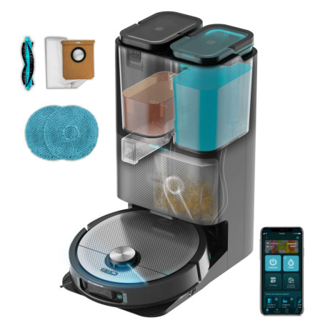 Cecotec Robot Aspirateur et Laveur de Sols avec Base de AutoVidange Conga 20090 ProAI InfinitySoap Cut&Spa. 8000 Pa, Technologie