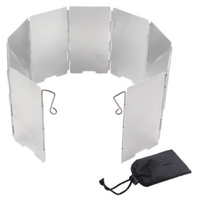 2 Pièces Pare Vent Pliable Rechaud D'aluminium, 9 Assiettes Pare-Vent de Camping Portable Réchaud de Camping,Rechaud GazBivouac,