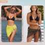 PYSEOSISE Wrap de Plage, 2 Pièces Mousseline Bikini Cover Up, Sheer Wrap de Sarong Couverture Bikini Jupes Wrap Élégante Courte 