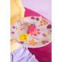 Folat Groovy Hippie Party-Assietes-Boho Girlz-23 cm-8 pièces-Rétro Rainbow Peace pour Décorations, 25031, Rose