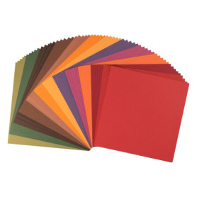vaessen creative Florence Papier Cartonné, Couleurs Automne, 216g, 30,5 x 30,5 cm, 12x5 Feuilles, Surface Lisse, pour Peindre, S