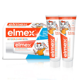 elmex Dentifrice pour enfants de 2 à 6 ans - 2 x 50 ml - Nettoyage des dents adapté aux enfants pour une protection efficace des