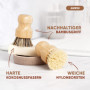 lampox Lot de 2 brosses à récurer en bambou - Brosse à récurer idéale pour la vaisselle, les casseroles, les poêles et les évier