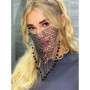 IYOU Bling Cristal Engrener Masque Noir Gland Visage Chaîne Mascarade Masques Avec Cristal Pendentif Soir Fête Balle vénitien Ma