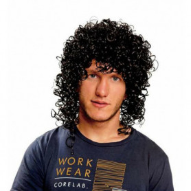 Perruque avec Cheveux Bouclés Noir Rock Star 36,99 €