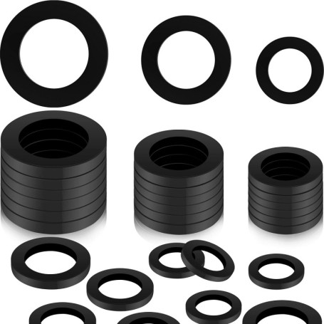 24 Rondelles de Tuyau Caoutchouc Bagues d'Étanchéité de Robinet Joint Torique Caoutchouc Rondelle de Tuyau de Douche, 1/2 Pouce,