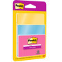 Post-it Notes Autocollantes Super Sticky, Couleurs et Tailles Assorties, 3 Blocs, 45 Feuilles par Bloc, Rose, Bleu, Jaune - Feui