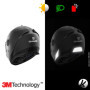 VFLUO - Gamme Stickers Noirs Rétro Réfléchissants - Bandes Casque Moto Shark Spartan - Homologation FR - Technologie 3M™ - Haute