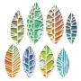 Sizzix Matrice Thinlits Set de 8pcs 664431 Feuilles Découpées de Tim Holtz, Plastique, Multicolore, Taille unique
