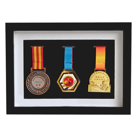 vitrine en bois pour les médailles et les insignes d'honneur Box Boîte de rangement pour médaille Marathon, médaille militaire t